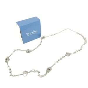 Lia Sophia Necklace Silver Long Chain 38" Total Length - So Pretty Necklace
